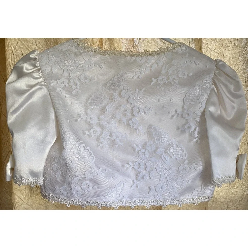 Vtg Elissa Craig International Flower Girl Dress Communion Lace Purse Sz 7 Flaw